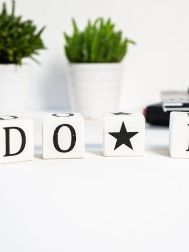 Inspiring office scene with 'Do It' blocks and plants, perfect for motivation.