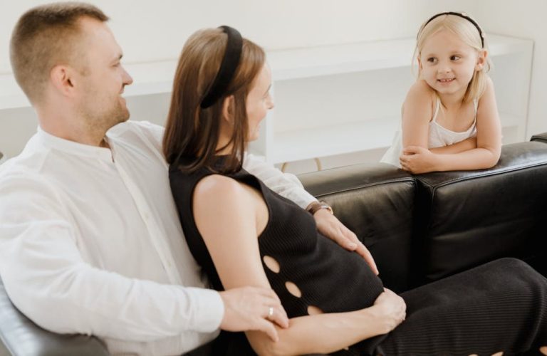 A loving family shares a tender moment, embracing joy and connection.